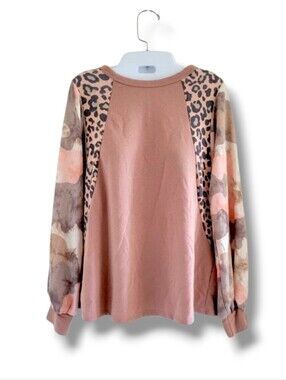 Andree By Unit | Cute Mauve/Pink Mixed Print Long Sleeve Top (SIZE M)